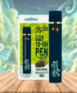 Vape de 10-OH (Novo HHC) 97%, Sour Diesel, Caneta Descartável Rollz 2ml