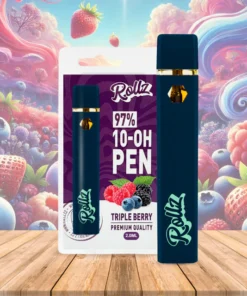 Vape de 10-OH (Novo HHC) 97%, Triple Berry, Caneta Descartável Rollz 2ml