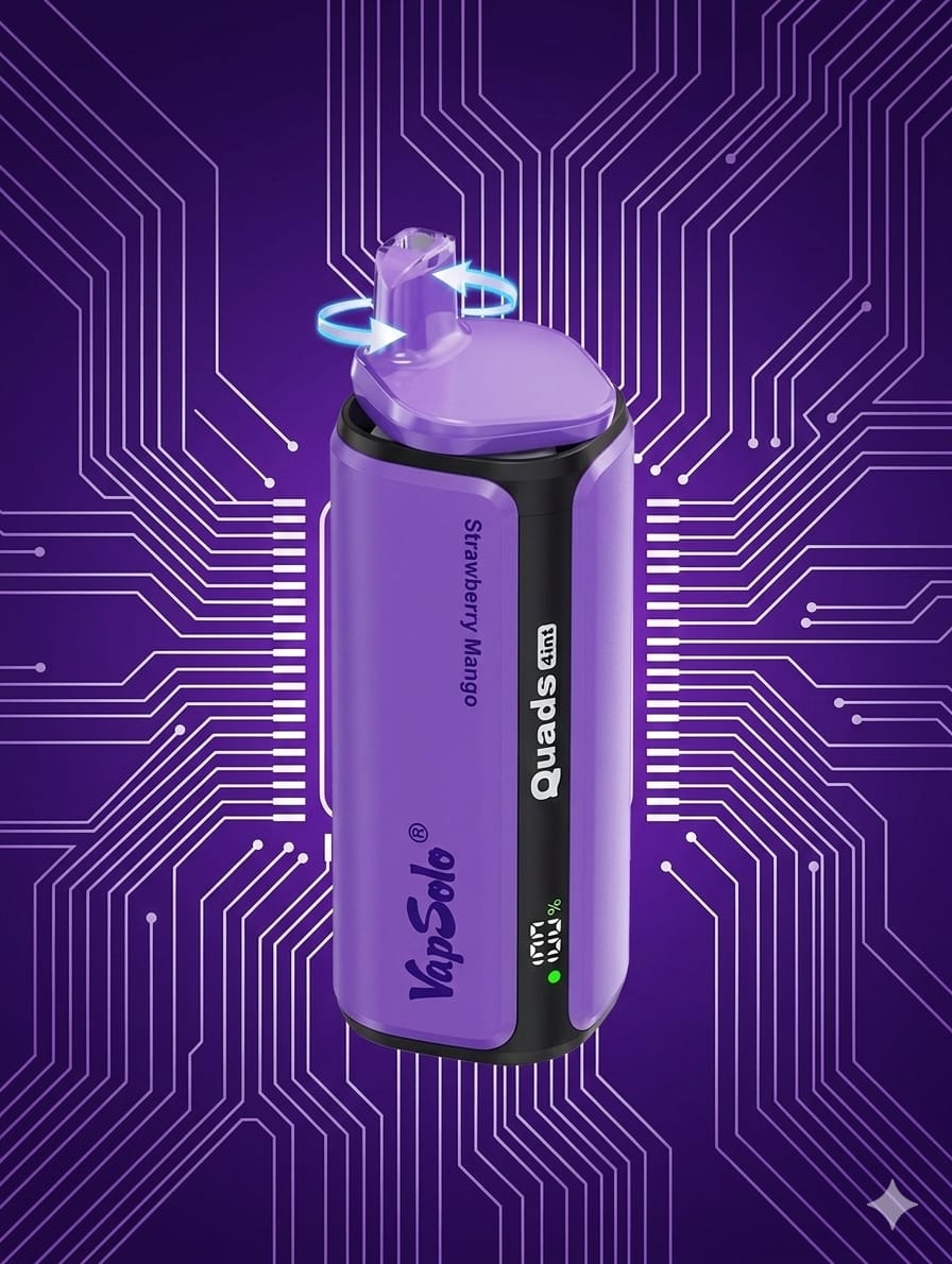 VapSolo 80mil Descartável 4in1 - Strawberry mango, Blue Razz Lemonade, Vanilla ice cream e Sour Triple Berry