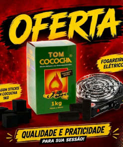 Carvão para Shisha Tom Cococha Hexagon 1KG + 1 Fogão Elétrico